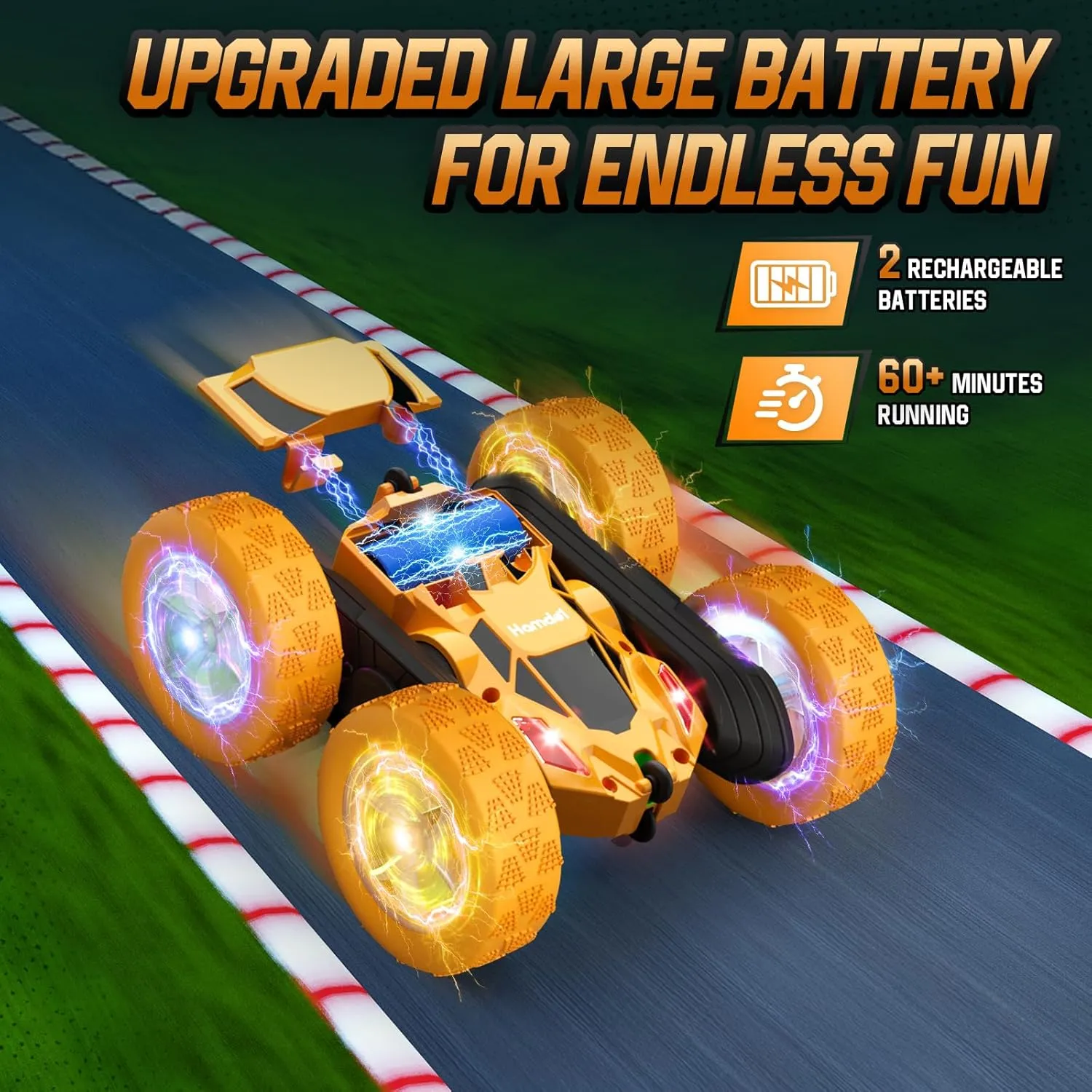 Car$ 360�� Rotating 2.4GHz Fast Stunt tendency RC Cars for Kids$ Boy Toys Ages 6 7 8 9 10 Year Old$ Gifts for Boys and Grils-Yellow Remote Control 