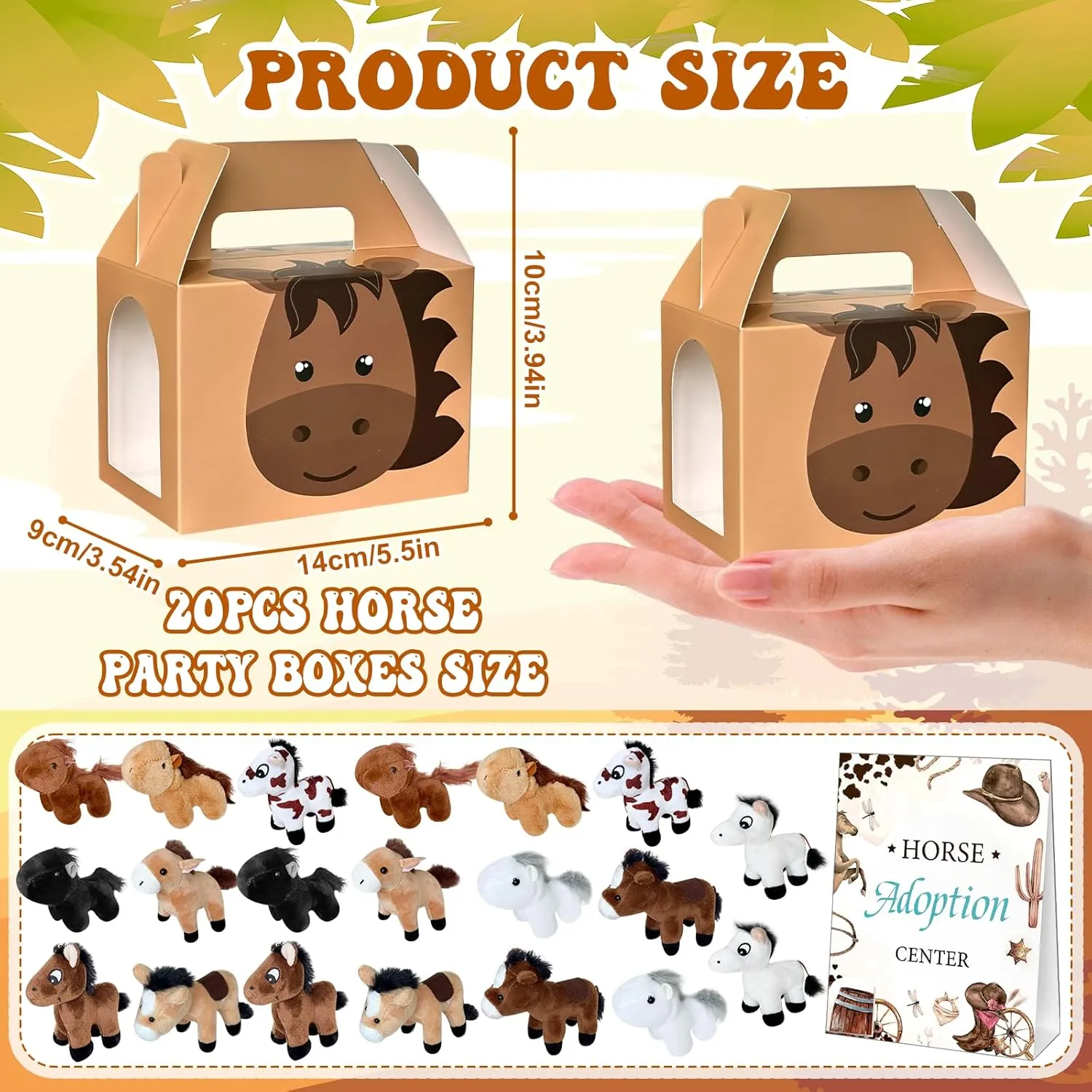 Card 2 Fence for Adopt A Pony piracy carve Western Party Favor 63 Pcs Horse Adoption Party Favor Include 20 Horses Stuffed Animals 20 Foldable Horse Boxes 20 Adoption Certificates 1 AdoptionS 