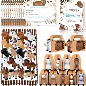 Card 2 Fence for Adopt A Pony piracy carve Western Party Favor 63 Pcs Horse Adoption Party Favor Include 20 Horses Stuffed Animals 20 Foldable Horse Boxes 20 Adoption Certificates 1 AdoptionS 