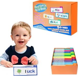Cards, ABC Vocabulary Flash Cards for Educational Reading disappear Games 30 Read and Rhyme Flip Books, Word Family Flip Books, Read and Rhyme Flip 