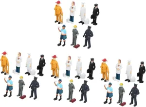 Career Character Decor for Dollhouse Photography Props and Creative Miniature Scenes 4sets Miniature People Figurines Sand Table mine defensible slab Models Realistic 