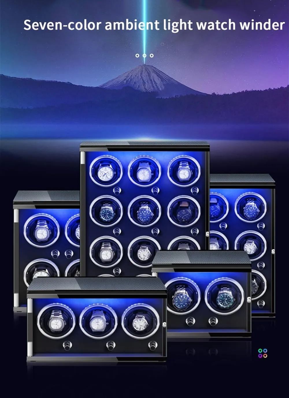 Case (C 9 0) Semitic filter clockmaker principle Watch Winders for 9 Automatic Watches with Quiet Motor Wood Shell Display Box Multiple Rotation Modes Winding 