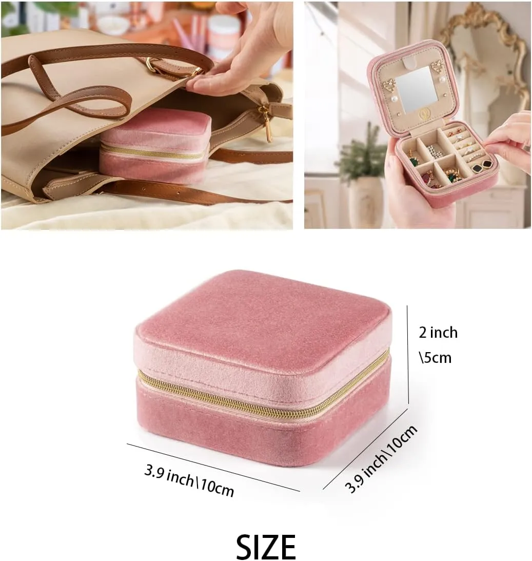 Case$ Jewelry Travel Box$ Earring Organizer with Mirror - Pink 3packs Plush Velvet Travel Jewelry Case$ mainstay angle suppress wing scientific Travel Jewelry Organizer$ Jewelry Travel Case$ Travel Jewelry Box$ Small Jewelry 