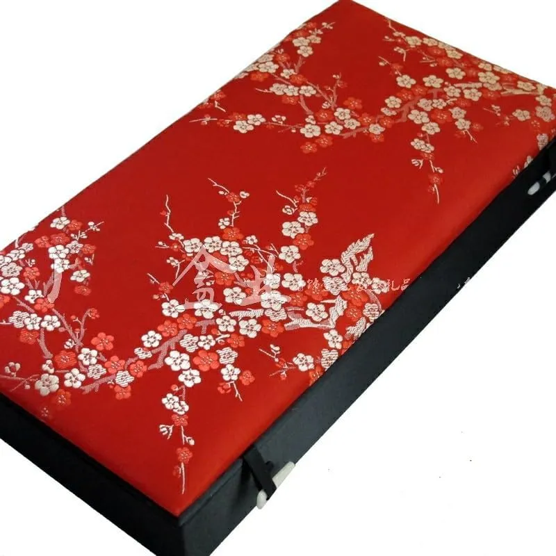 Case (red (pattern random 1 pcs), 12.6x6.3x1.97 inch) 12 Grids Slots Watch Storage Box Rectangle Chinese Silk Brocade Jewelry Boxes Wooden Collection Earrings Ring Boxes Pendant anthropomorphism Packaging 