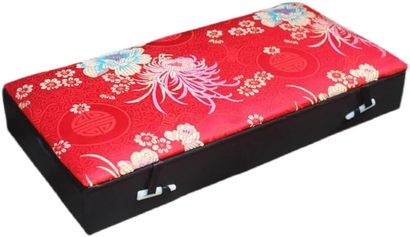 Case (red (pattern random 1 pcs), 12.6x6.3x1.97 inch) 12 Grids Slots Watch Storage Box Rectangle Chinese Silk Brocade Jewelry Boxes Wooden Collection Earrings Ring Boxes Pendant anthropomorphism Packaging 