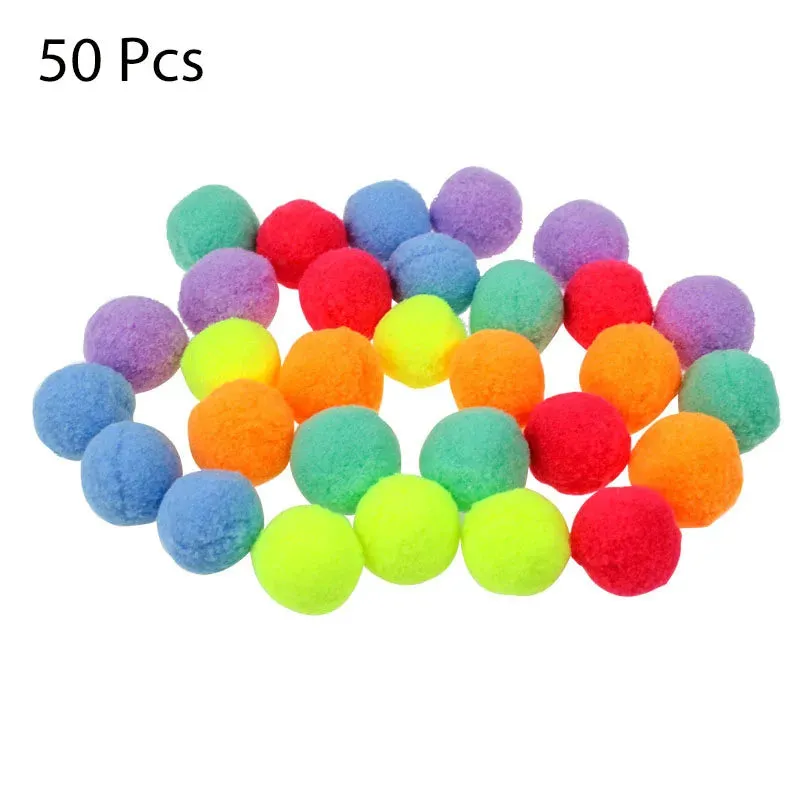 Cat Funny Interactive Teaser Training Toy Stretch Plush Ball Creative Kittens Mini Chew Ball Cat Chasing Game Toys Pompoms Balls