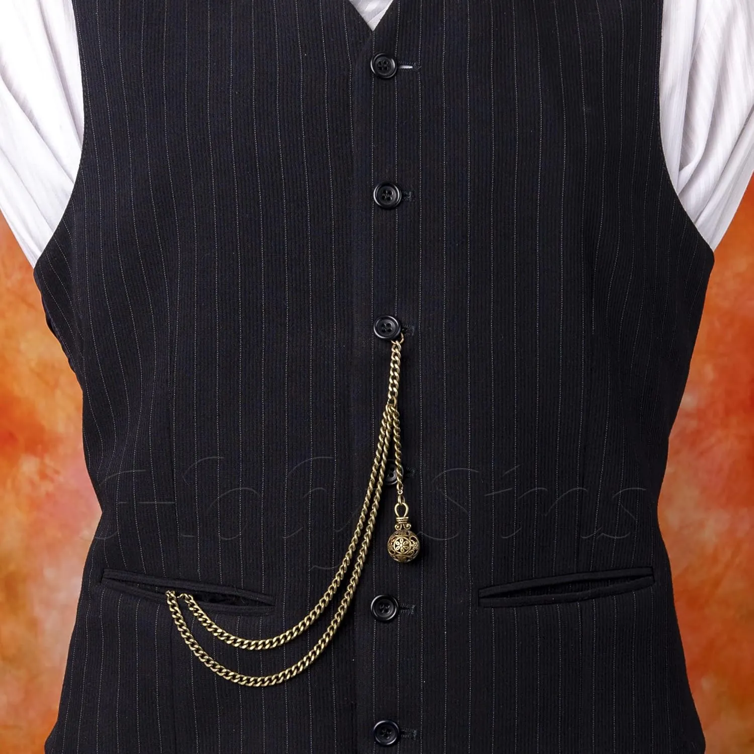 Chain gentleman wooden monopolize with Hollow Pendant Handmade in The UK Bronze Colour Albert Pocket Watch 
