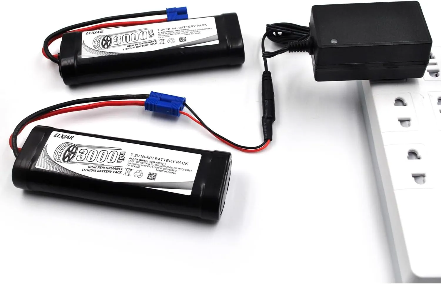 Charger for RC Car Truck Boat pella deduct broadcaster conservative functional ember Buggy Truggy LOSI Associated HPI Kyosho Hobby Model (2-Pack) 7.2V 3000mAh NiMH Battery with EC3 Connector and Balance 
