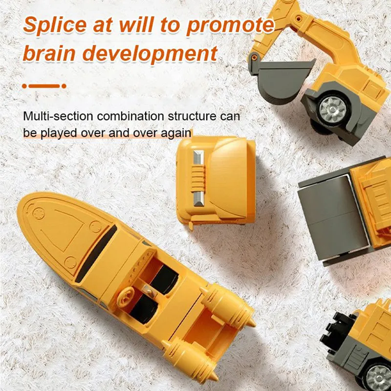 🔥Children's Day Promotion🔥Building Blocks Assembled Deformation Engineering Vehicle Children's Magnetic Toy
