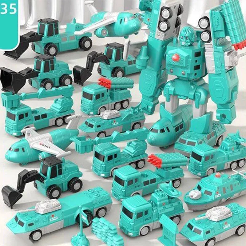 🔥Children's Day Promotion🔥Building Blocks Assembled Deformation Engineering Vehicle Children's Magnetic Toy