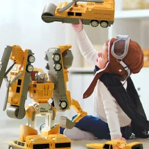 🔥Children's Day Promotion🔥Building Blocks Assembled Deformation Engineering Vehicle Children's Magnetic Toy