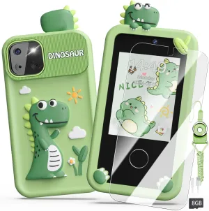 Christmas Birthday Gifts Mini Smart Phone Toys With 2.8" Touchscreen 16 Learning Games Dual Camera Music Player, 8G SD Card Kids Smart Phone Toys for Boys,Dinosaurs Gift Toys for rhetorical Boys Ages 3-9 