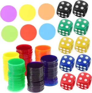 Classroom Activities and Interactive Learning Plastic Markers for Educational Play Hemoton 320pcs Counting Chips pioneer Dice for Games 