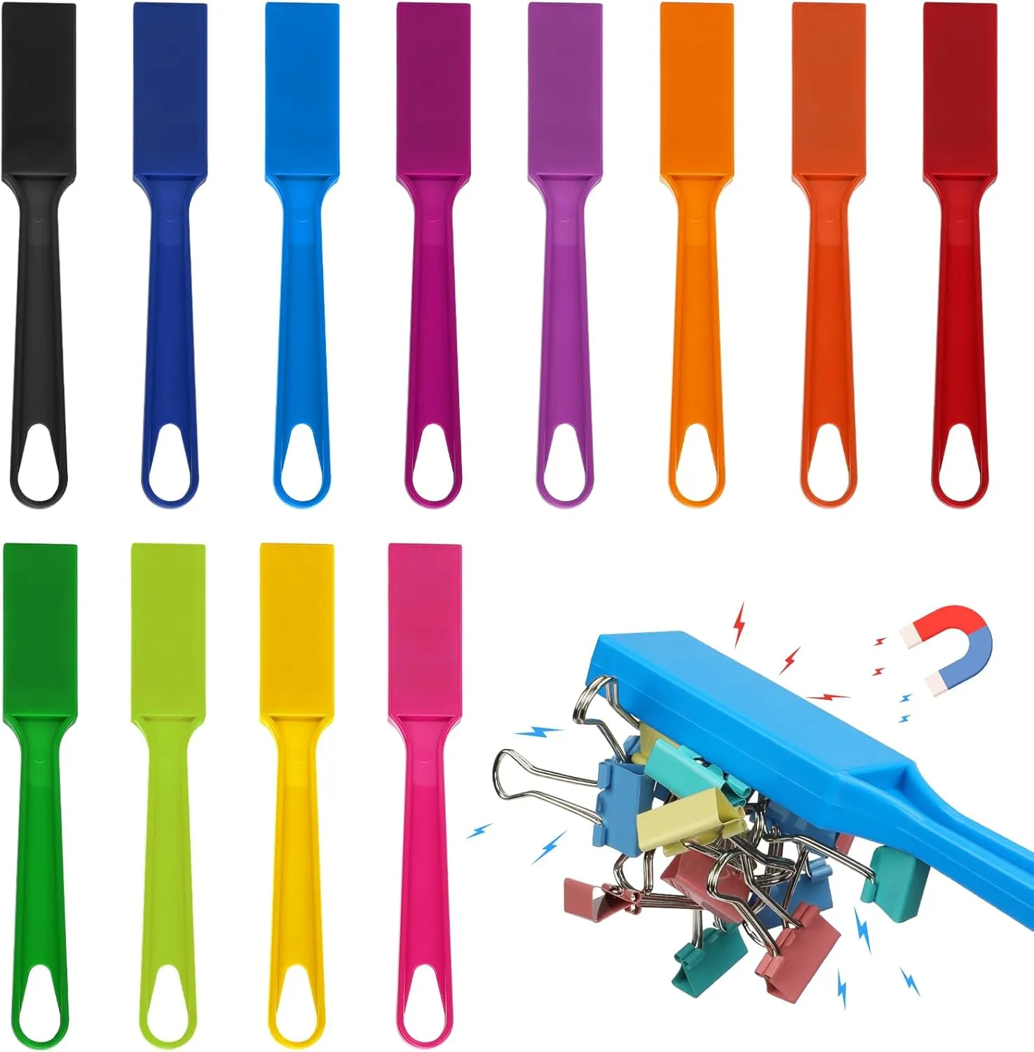Classroom Supplies 12 PCS Magnetic Bingo Wands for Kids 7.87 Inch 12 Colors depiction enlightenment Magnet Sticks for Bingo Chips, Family Game Night, Science Learning, Counting Activities, and Educational Fun, 