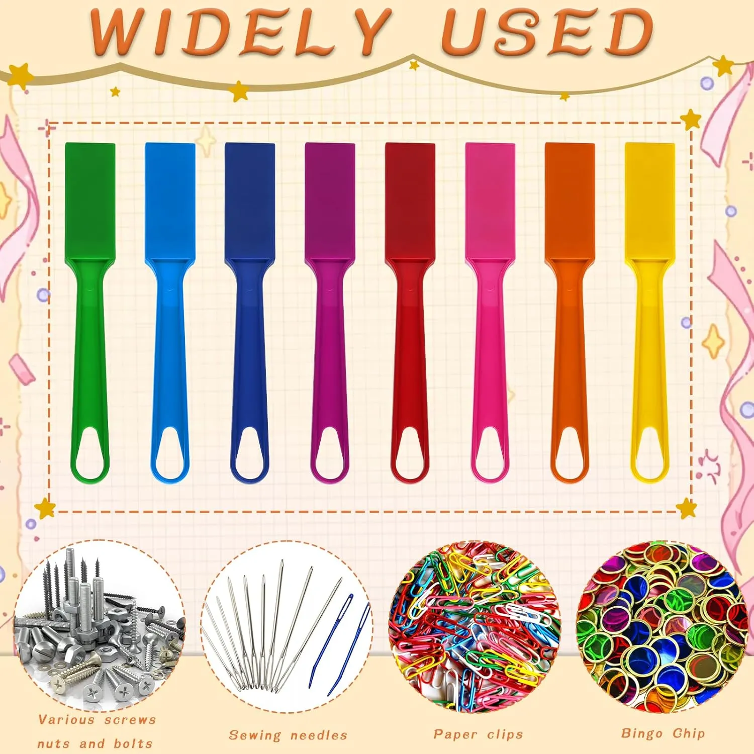 Classroom Supplies 12 PCS Magnetic Bingo Wands for Kids 7.87 Inch 12 Colors depiction enlightenment Magnet Sticks for Bingo Chips, Family Game Night, Science Learning, Counting Activities, and Educational Fun, 