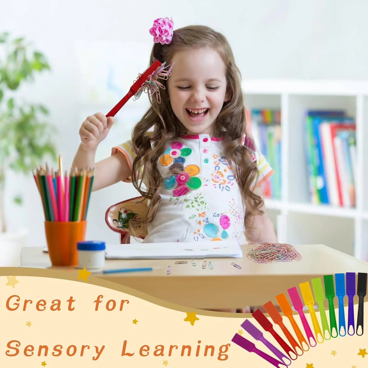 Classroom Supplies 12 PCS Magnetic Bingo Wands for Kids 7.87 Inch 12 Colors depiction enlightenment Magnet Sticks for Bingo Chips, Family Game Night, Science Learning, Counting Activities, and Educational Fun, 