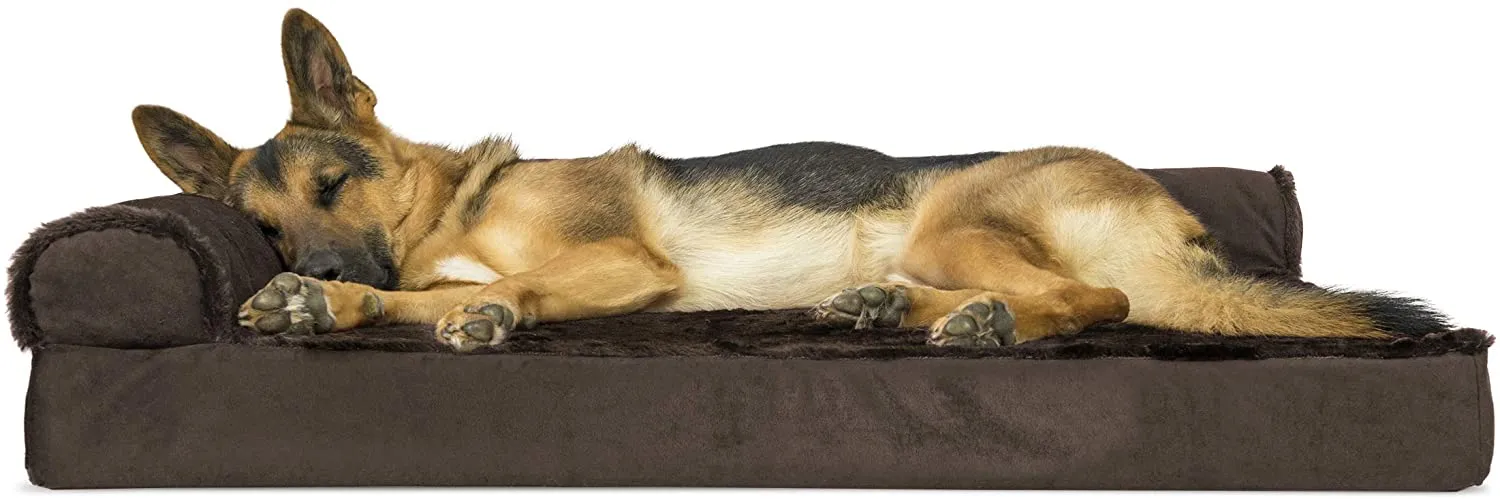 ComfiTime Orthopedic CertiPUR-US Certified Foam Pet Beds for Small, Medium, and Large Dogs and Cats - Two-Tone L Chaise, Southwest Kilim Sofa, Faux Fur Velvet Sofa Dog Bed, and More
