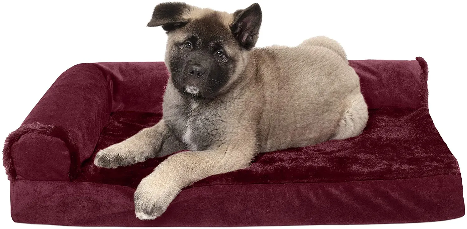 ComfiTime Orthopedic CertiPUR-US Certified Foam Pet Beds for Small, Medium, and Large Dogs and Cats - Two-Tone L Chaise, Southwest Kilim Sofa, Faux Fur Velvet Sofa Dog Bed, and More