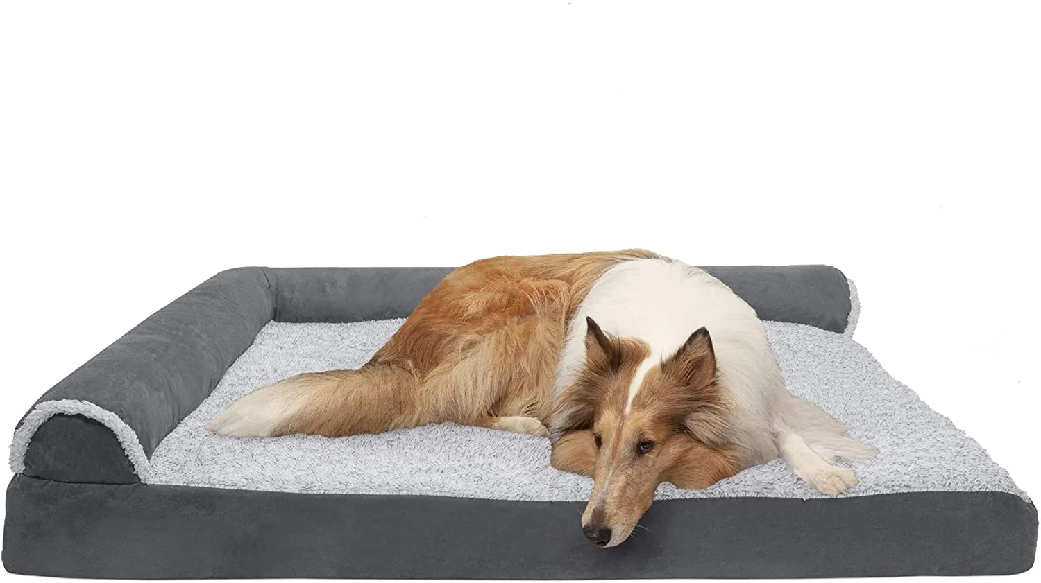 ComfiTime Orthopedic CertiPUR-US Certified Foam Pet Beds for Small, Medium, and Large Dogs and Cats - Two-Tone L Chaise, Southwest Kilim Sofa, Faux Fur Velvet Sofa Dog Bed, and More