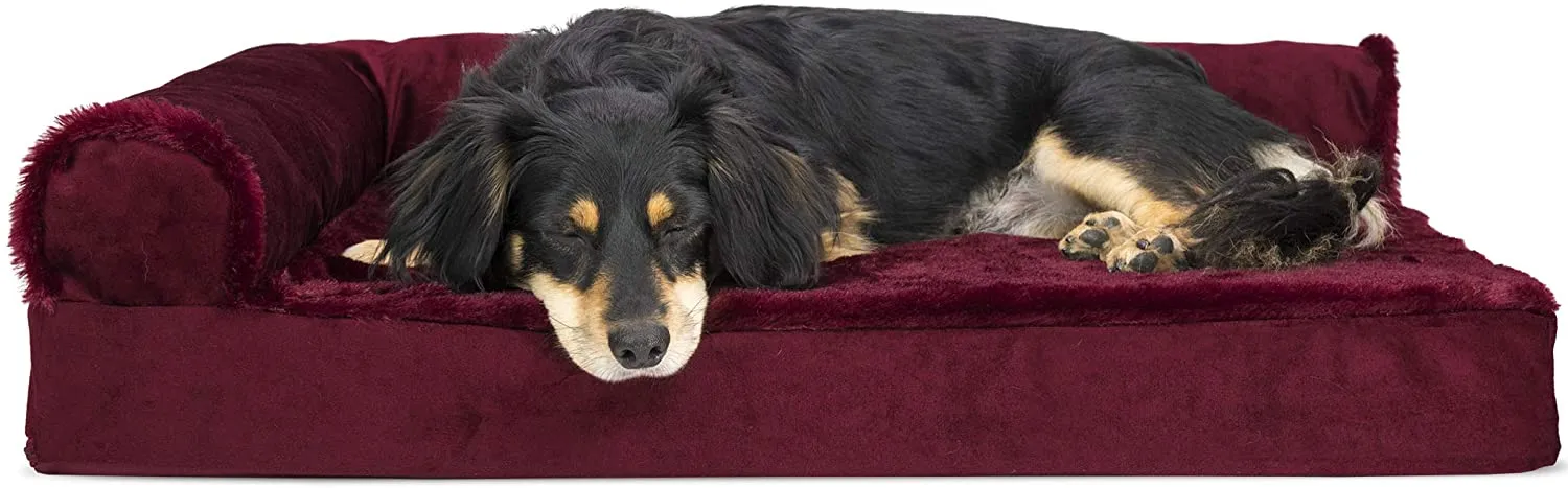 ComfiTime Orthopedic CertiPUR-US Certified Foam Pet Beds for Small, Medium, and Large Dogs and Cats - Two-Tone L Chaise, Southwest Kilim Sofa, Faux Fur Velvet Sofa Dog Bed, and More