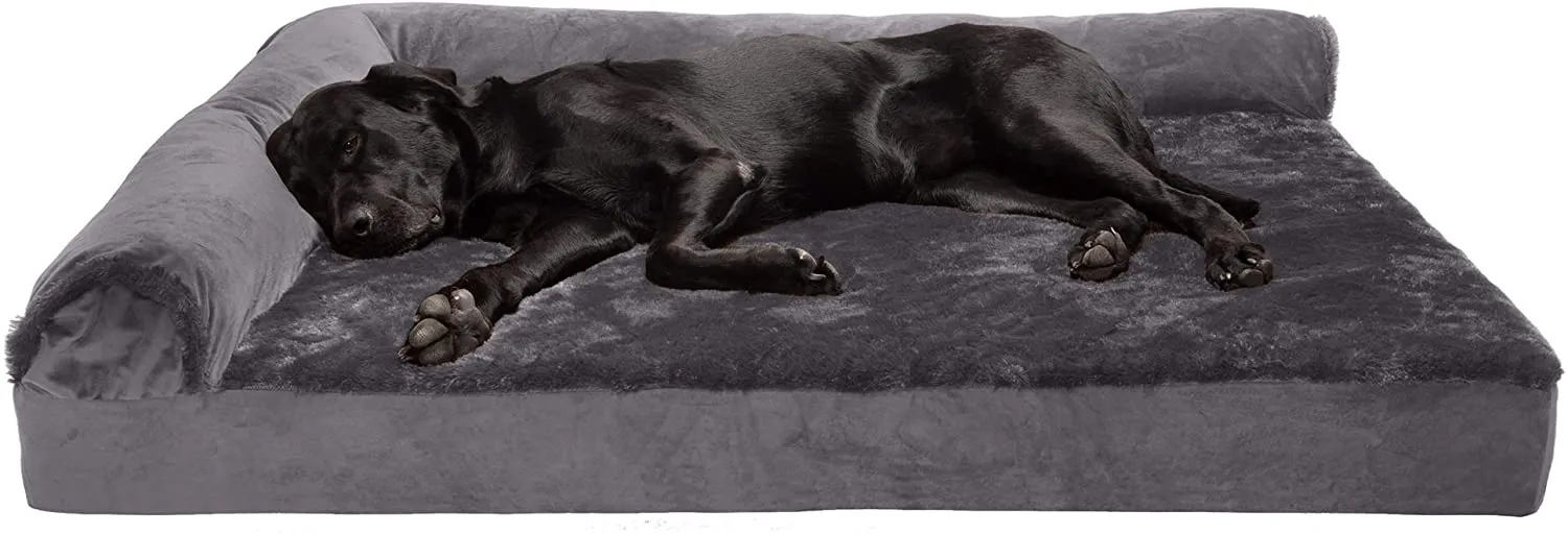 ComfiTime Orthopedic CertiPUR-US Certified Foam Pet Beds for Small, Medium, and Large Dogs and Cats - Two-Tone L Chaise, Southwest Kilim Sofa, Faux Fur Velvet Sofa Dog Bed, and More