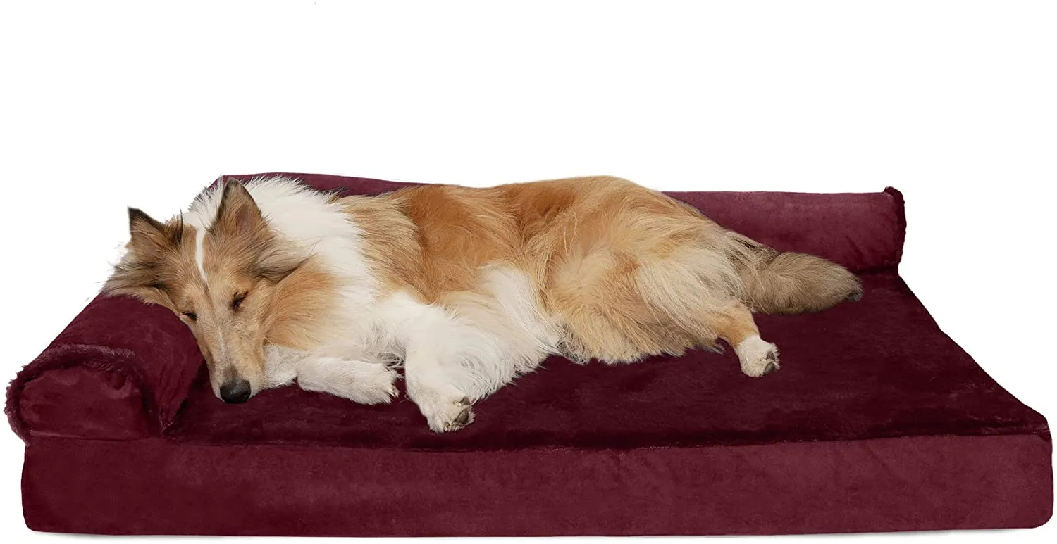 ComfiTime Orthopedic CertiPUR-US Certified Foam Pet Beds for Small, Medium, and Large Dogs and Cats - Two-Tone L Chaise, Southwest Kilim Sofa, Faux Fur Velvet Sofa Dog Bed, and More