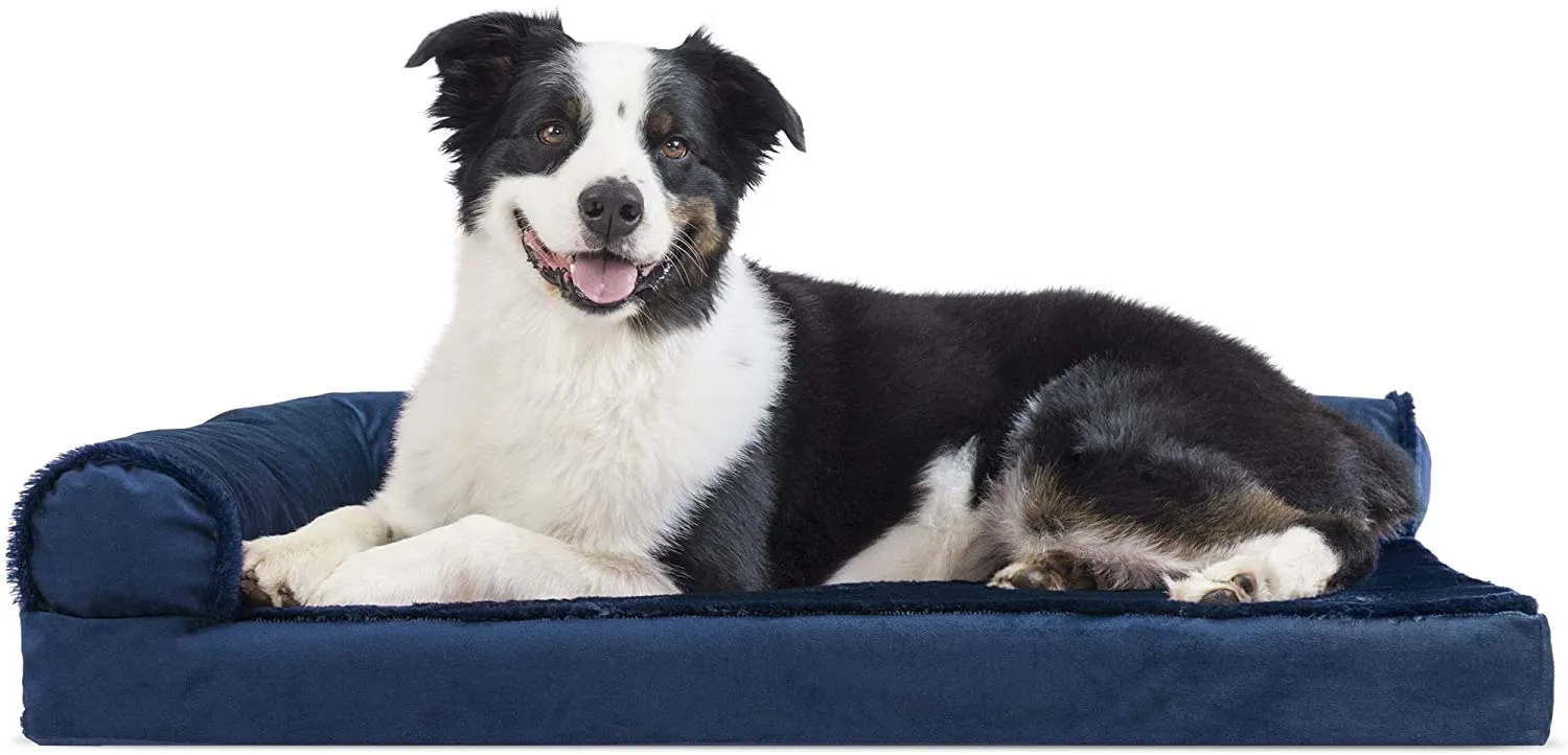 ComfiTime Orthopedic CertiPUR-US Certified Foam Pet Beds for Small, Medium, and Large Dogs and Cats - Two-Tone L Chaise, Southwest Kilim Sofa, Faux Fur Velvet Sofa Dog Bed, and More