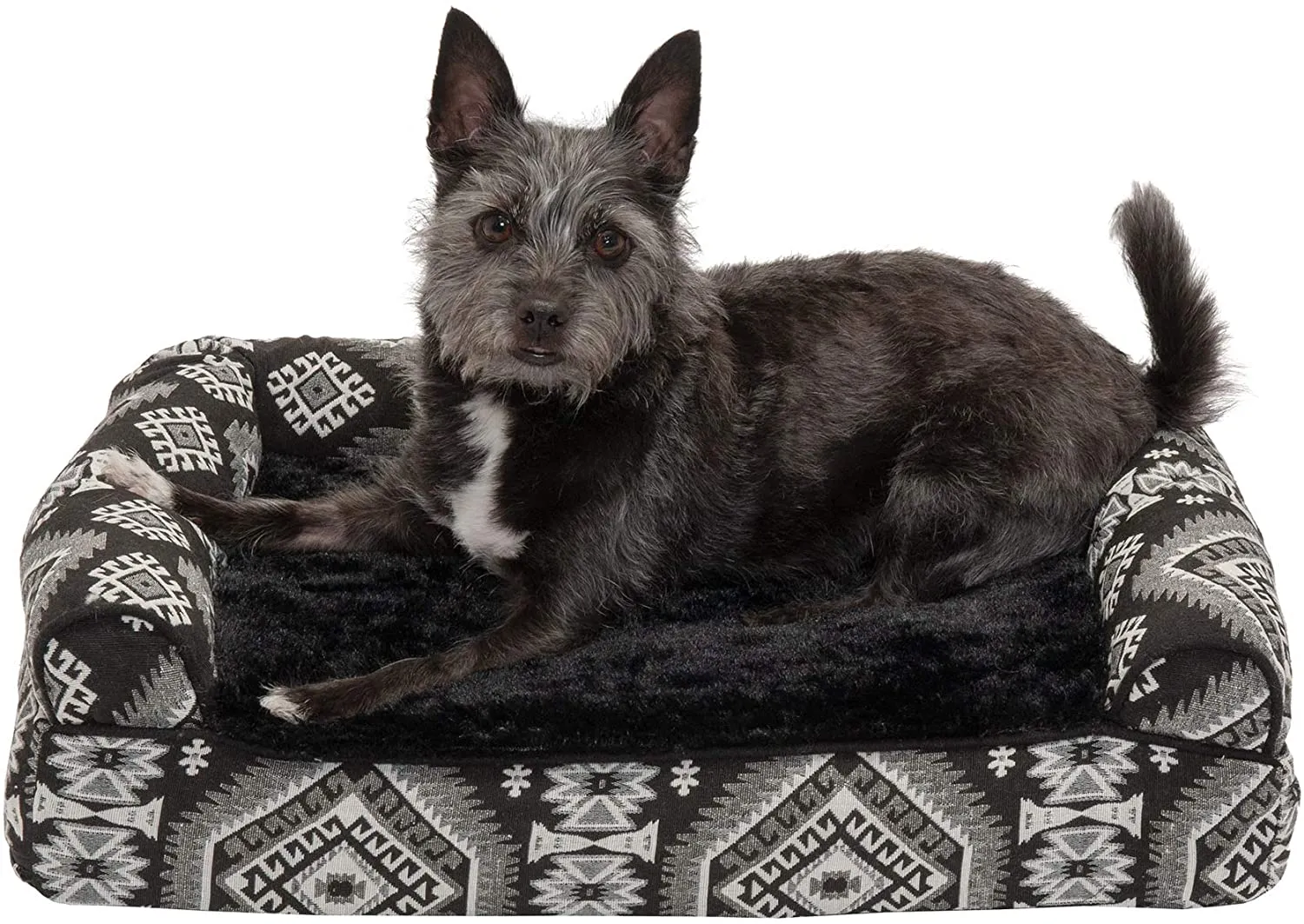 ComfiTime Orthopedic CertiPUR-US Certified Foam Pet Beds for Small, Medium, and Large Dogs and Cats - Two-Tone L Chaise, Southwest Kilim Sofa, Faux Fur Velvet Sofa Dog Bed, and More