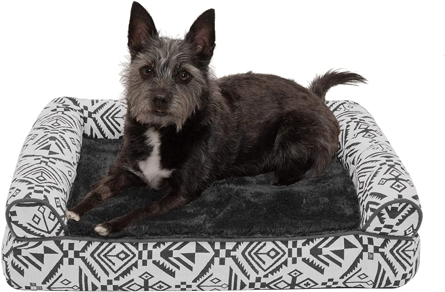 ComfiTime Orthopedic CertiPUR-US Certified Foam Pet Beds for Small, Medium, and Large Dogs and Cats - Two-Tone L Chaise, Southwest Kilim Sofa, Faux Fur Velvet Sofa Dog Bed, and More