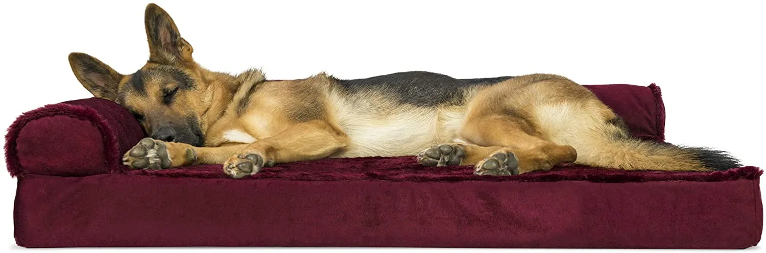 ComfiTime Orthopedic CertiPUR-US Certified Foam Pet Beds for Small, Medium, and Large Dogs and Cats - Two-Tone L Chaise, Southwest Kilim Sofa, Faux Fur Velvet Sofa Dog Bed, and More