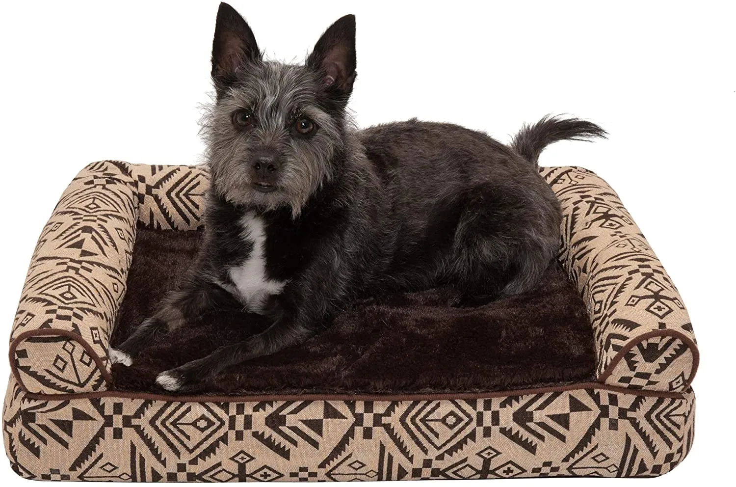 ComfiTime Orthopedic CertiPUR-US Certified Foam Pet Beds for Small, Medium, and Large Dogs and Cats - Two-Tone L Chaise, Southwest Kilim Sofa, Faux Fur Velvet Sofa Dog Bed, and More