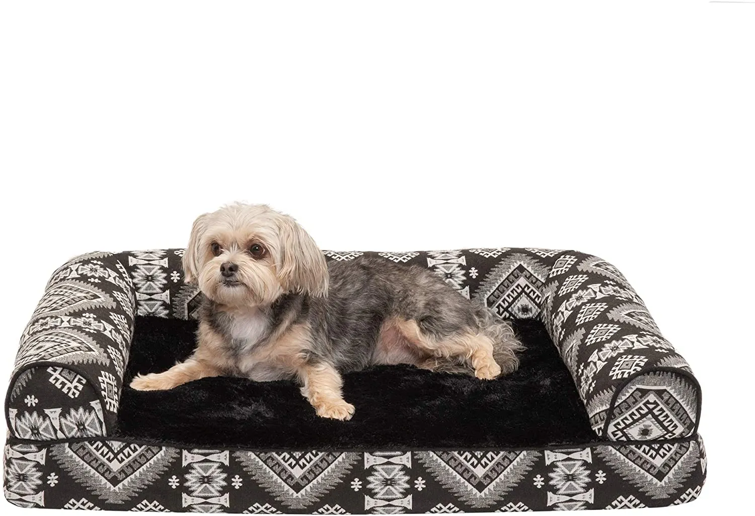 ComfiTime Orthopedic CertiPUR-US Certified Foam Pet Beds for Small, Medium, and Large Dogs and Cats - Two-Tone L Chaise, Southwest Kilim Sofa, Faux Fur Velvet Sofa Dog Bed, and More