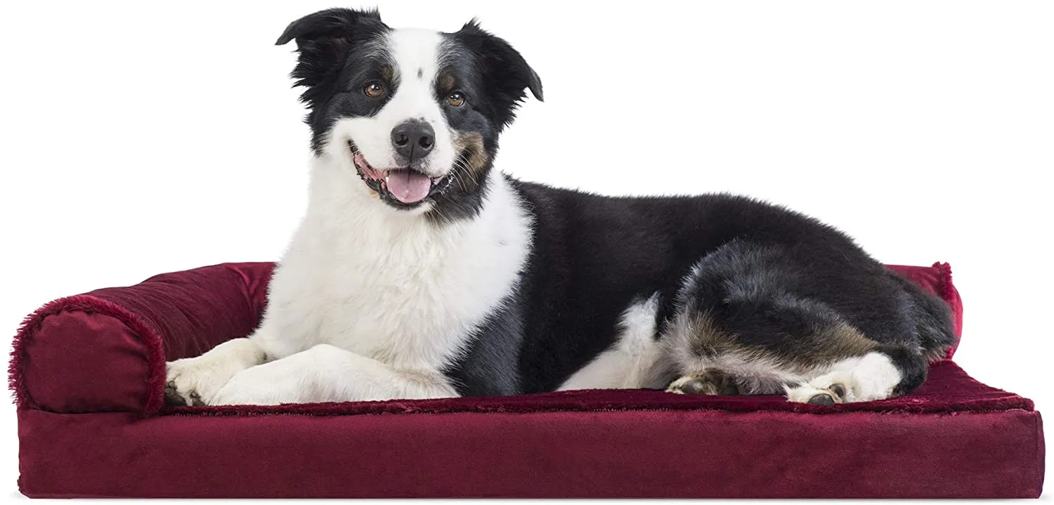 ComfiTime Orthopedic CertiPUR-US Certified Foam Pet Beds for Small, Medium, and Large Dogs and Cats - Two-Tone L Chaise, Southwest Kilim Sofa, Faux Fur Velvet Sofa Dog Bed, and More