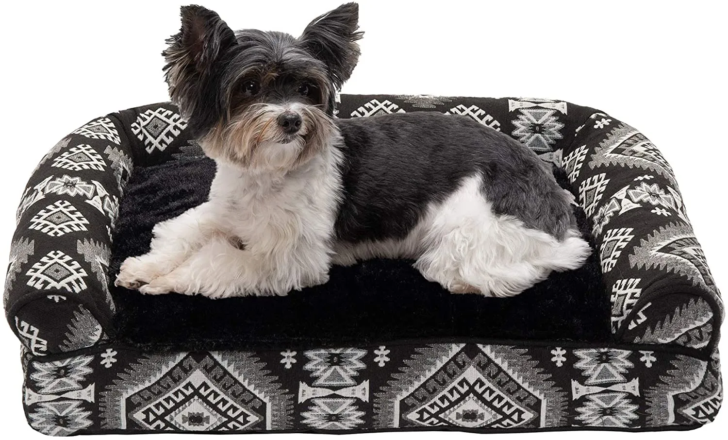ComfiTime Orthopedic CertiPUR-US Certified Foam Pet Beds for Small, Medium, and Large Dogs and Cats - Two-Tone L Chaise, Southwest Kilim Sofa, Faux Fur Velvet Sofa Dog Bed, and More