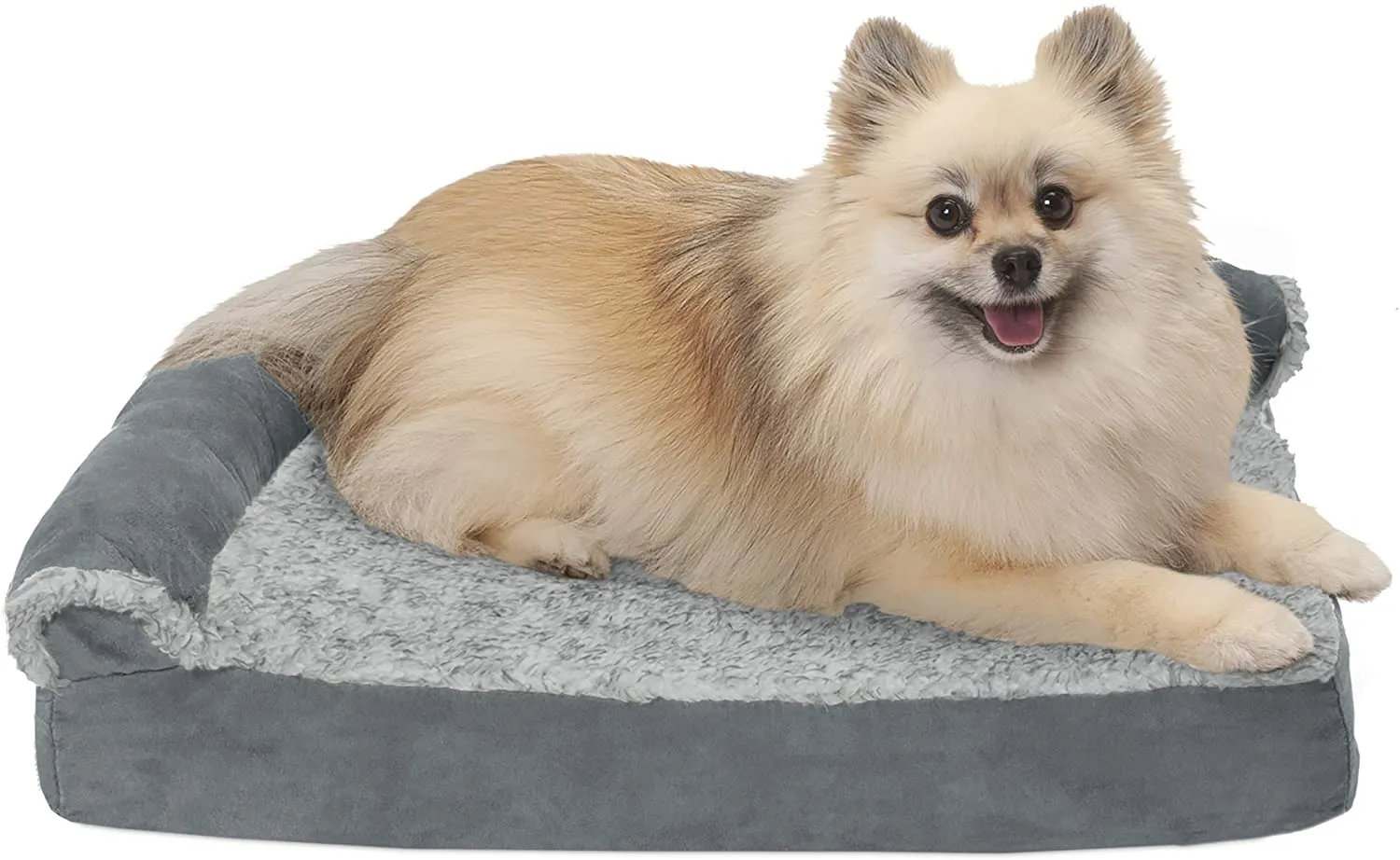 ComfiTime Orthopedic CertiPUR-US Certified Foam Pet Beds for Small, Medium, and Large Dogs and Cats - Two-Tone L Chaise, Southwest Kilim Sofa, Faux Fur Velvet Sofa Dog Bed, and More