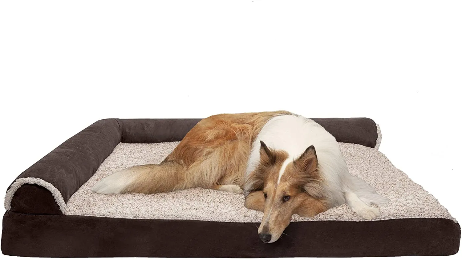 ComfiTime Orthopedic CertiPUR-US Certified Foam Pet Beds for Small, Medium, and Large Dogs and Cats - Two-Tone L Chaise, Southwest Kilim Sofa, Faux Fur Velvet Sofa Dog Bed, and More