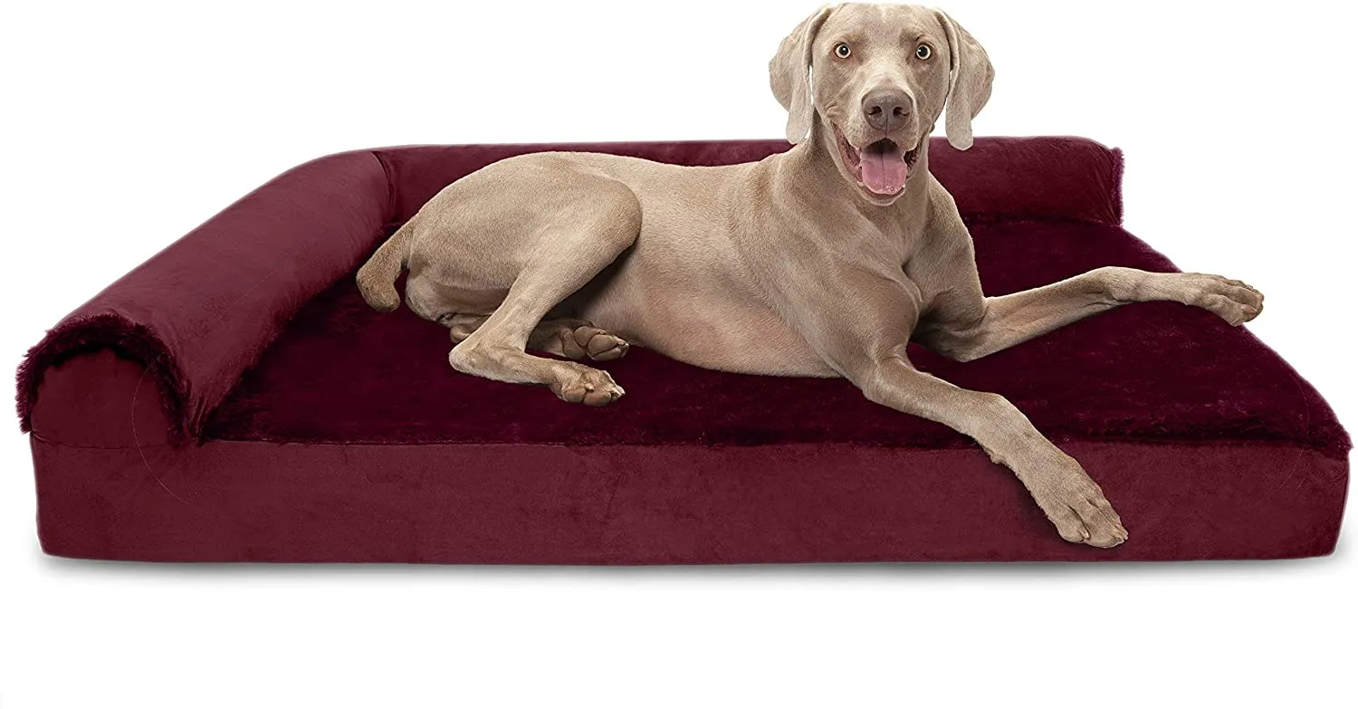 ComfiTime Orthopedic CertiPUR-US Certified Foam Pet Beds for Small, Medium, and Large Dogs and Cats - Two-Tone L Chaise, Southwest Kilim Sofa, Faux Fur Velvet Sofa Dog Bed, and More