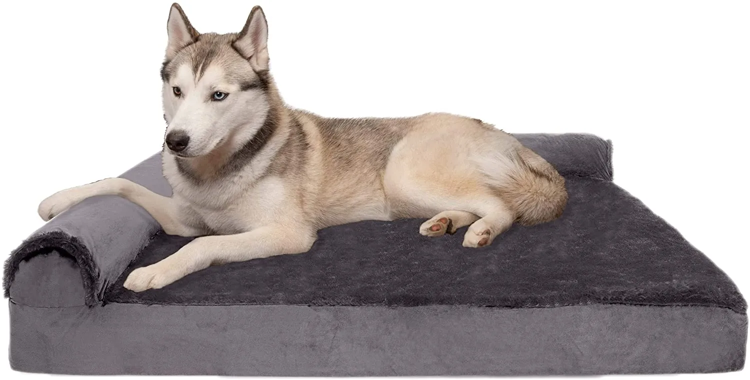ComfiTime Orthopedic CertiPUR-US Certified Foam Pet Beds for Small, Medium, and Large Dogs and Cats - Two-Tone L Chaise, Southwest Kilim Sofa, Faux Fur Velvet Sofa Dog Bed, and More