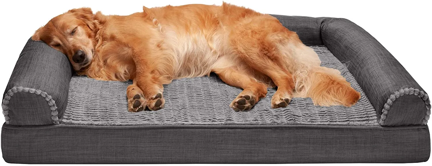 ComfiTime Orthopedic, Cooling Gel, and Memory Foam Pet Beds for Small, Medium, and Large Dogs and Cats - Luxe Perfect Comfort Sofa Dog Bed, Performance Linen Sofa Dog Bed, and More