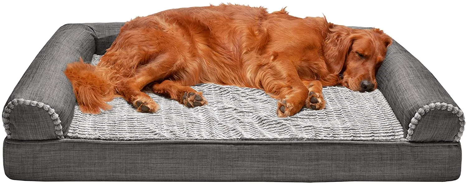 ComfiTime Orthopedic, Cooling Gel, and Memory Foam Pet Beds for Small, Medium, and Large Dogs and Cats - Luxe Perfect Comfort Sofa Dog Bed, Performance Linen Sofa Dog Bed, and More