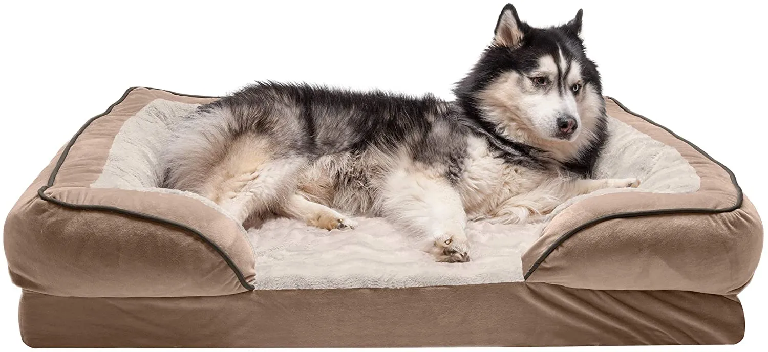 ComfiTime Orthopedic, Cooling Gel, and Memory Foam Pet Beds for Small, Medium, and Large Dogs and Cats - Luxe Perfect Comfort Sofa Dog Bed, Performance Linen Sofa Dog Bed, and More