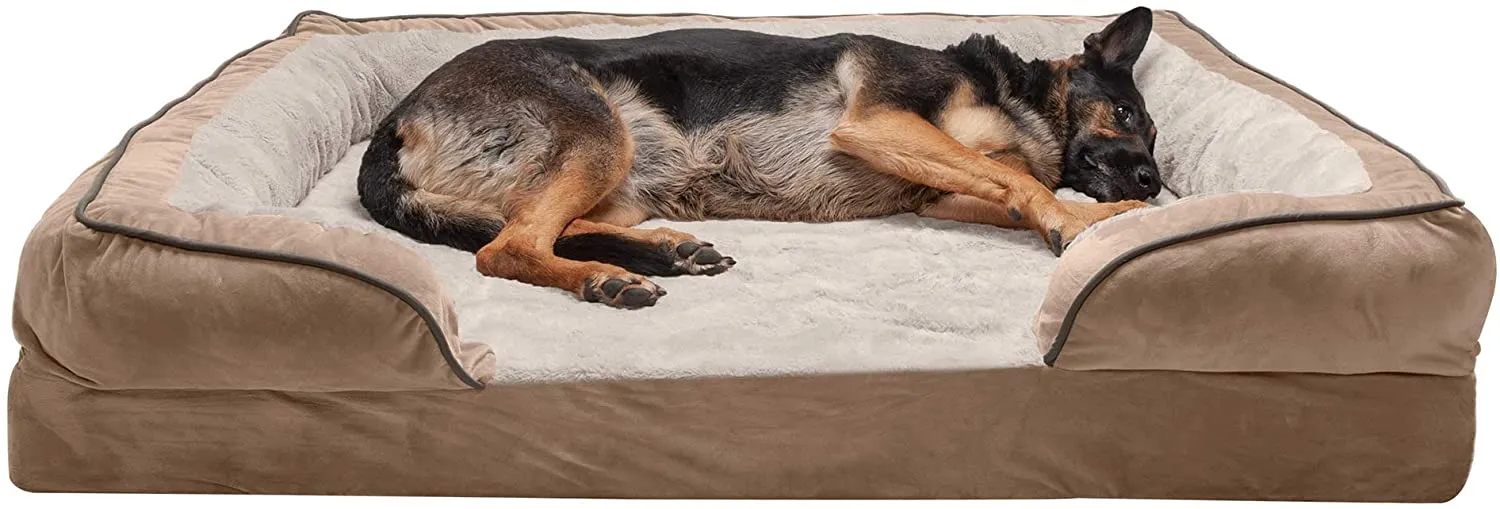 ComfiTime Orthopedic, Cooling Gel, and Memory Foam Pet Beds for Small, Medium, and Large Dogs and Cats - Luxe Perfect Comfort Sofa Dog Bed, Performance Linen Sofa Dog Bed, and More