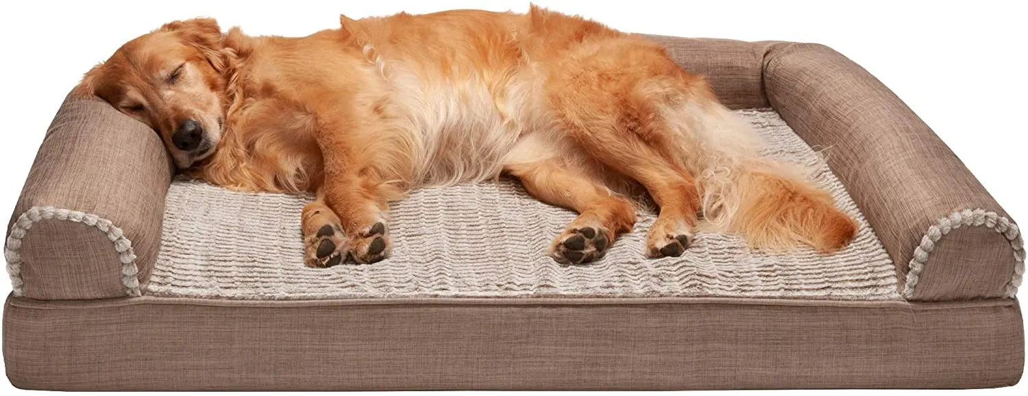 ComfiTime Orthopedic, Cooling Gel, and Memory Foam Pet Beds for Small, Medium, and Large Dogs and Cats - Luxe Perfect Comfort Sofa Dog Bed, Performance Linen Sofa Dog Bed, and More