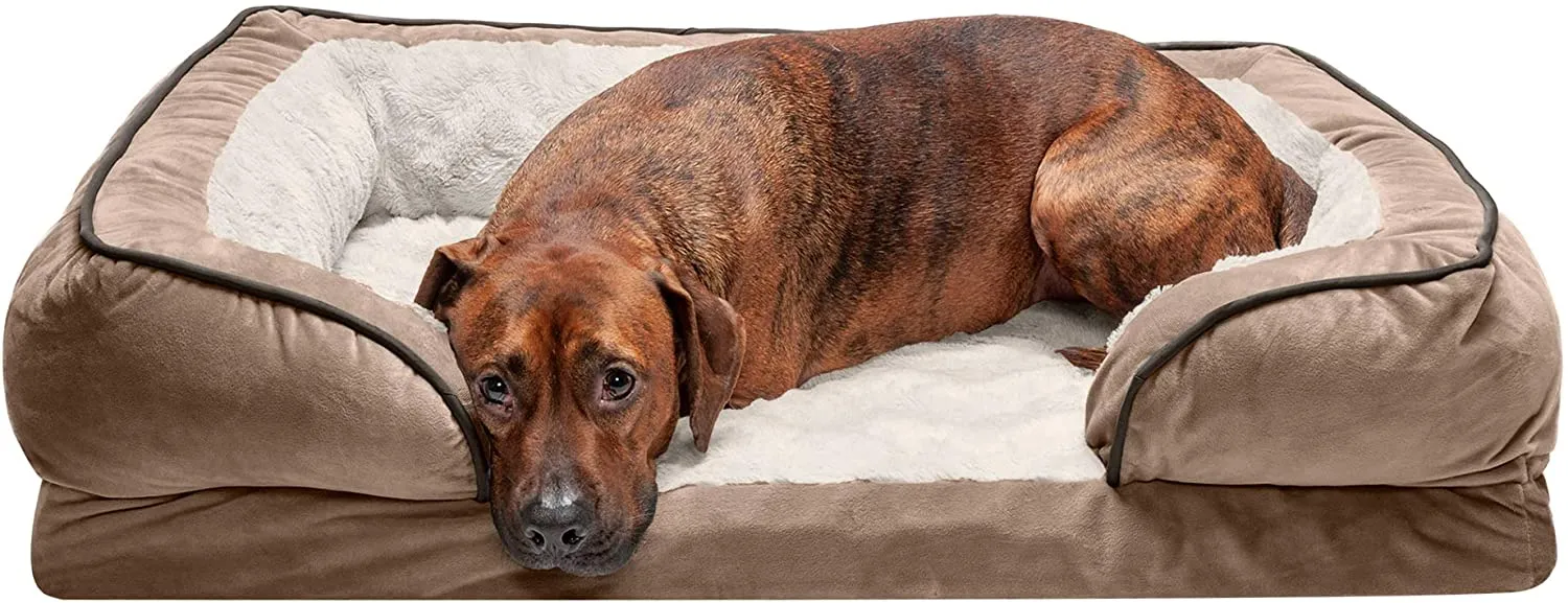ComfiTime Orthopedic, Cooling Gel, and Memory Foam Pet Beds for Small, Medium, and Large Dogs and Cats - Luxe Perfect Comfort Sofa Dog Bed, Performance Linen Sofa Dog Bed, and More