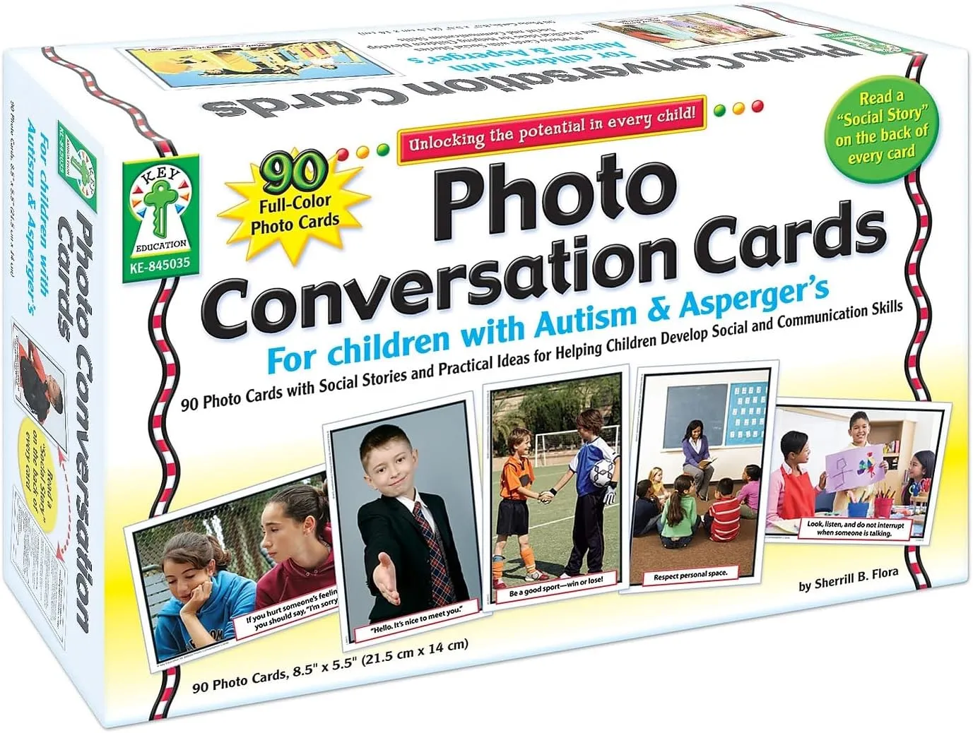Communication Skills Practice$ Educational Games for signal Kindergarten  (90 pc) Key Education Photo Conversation Cards��Social Emotional Flash Cards For Children With Autism and Aspergers$ Behavioral and 