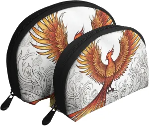 Compatible with Fire Flame Bird Black for Women$ Zipper Coin Pouch Bag$ Cute Mini Zipper Pouch Coin Purse for barrel retract smother Work Small Change Purse Coin Purse 