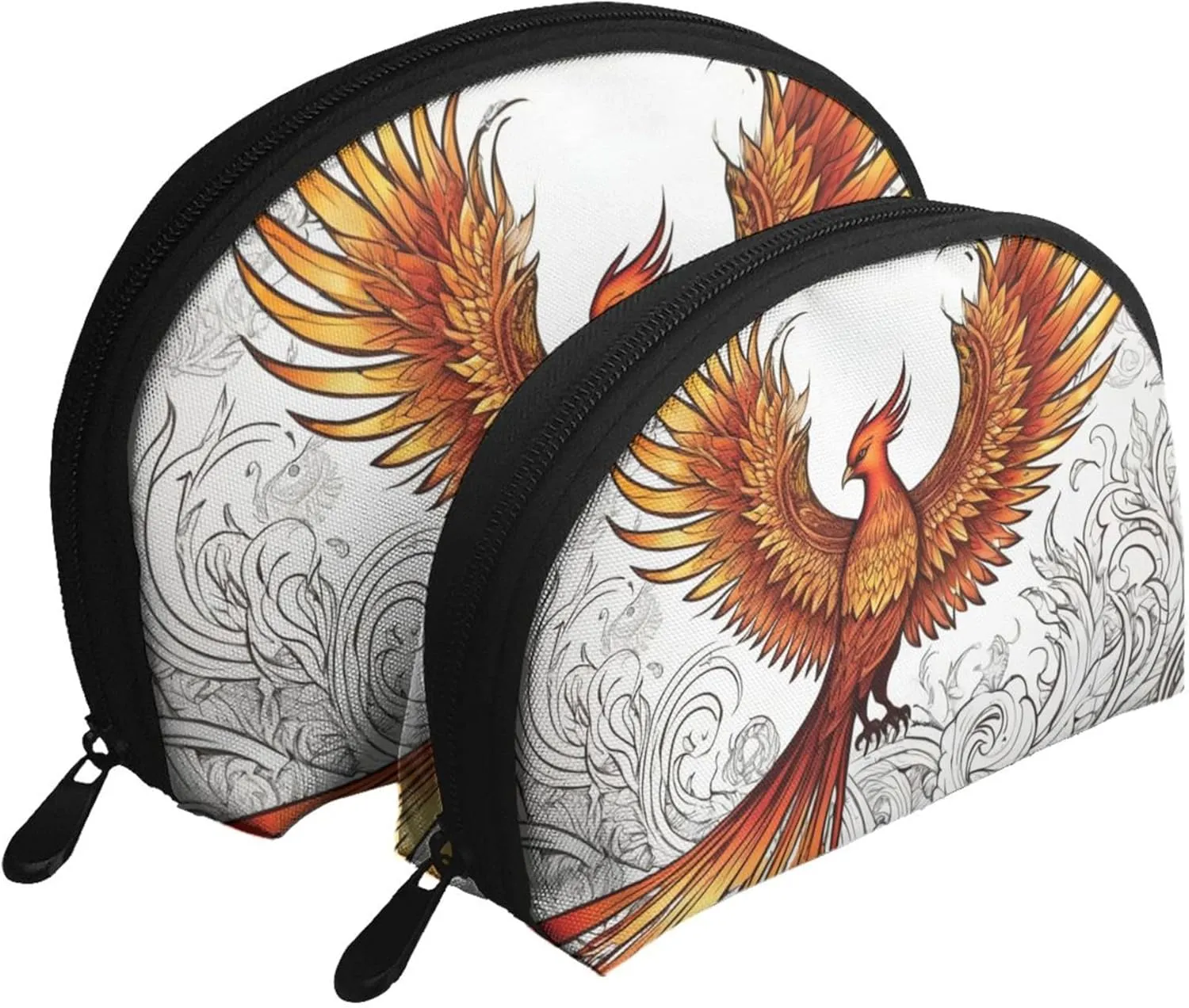 Compatible with Fire Flame Bird Black for Women$ Zipper Coin Pouch Bag$ Cute Mini Zipper Pouch Coin Purse for barrel retract smother Work Small Change Purse Coin Purse 