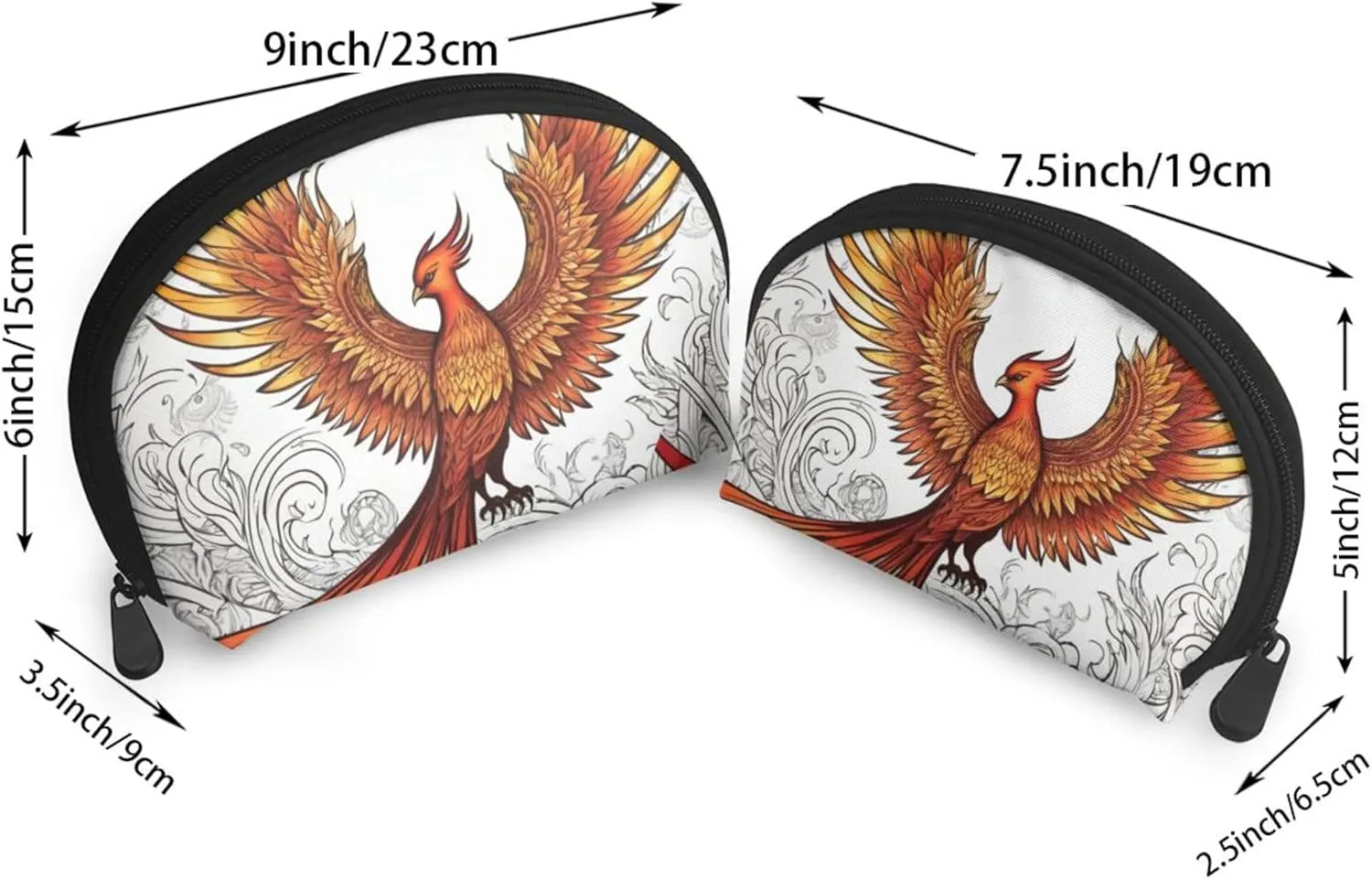 Compatible with Fire Flame Bird Black for Women$ Zipper Coin Pouch Bag$ Cute Mini Zipper Pouch Coin Purse for barrel retract smother Work Small Change Purse Coin Purse 