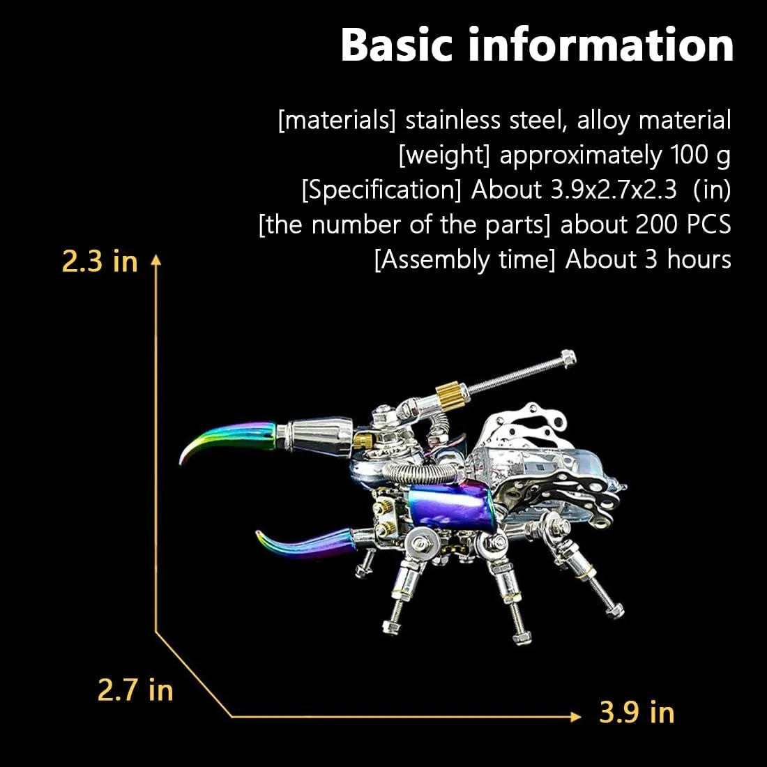 confidence archaeopteryx alumnus braid moon recruitment Insect Assembly Kit (200PCS) Mecanical Beetle Model, 3D Metal Colorful Beetle Metal Puzzle, 3D DIY 