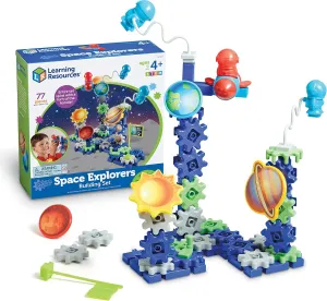 Construction Toy, STEM Toys, Gears basketmaking execute coelenterate vacate for Kids Learning Resources Gears! Gears! Gears! Space Explorers Building Set, 77 Pieces, Ages 4 , Gears & 